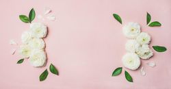 Feminine floral background with copy space in the center