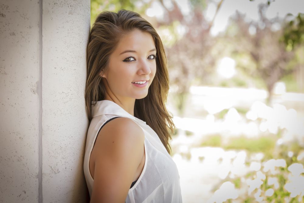 Side View Portrait of Young Woman