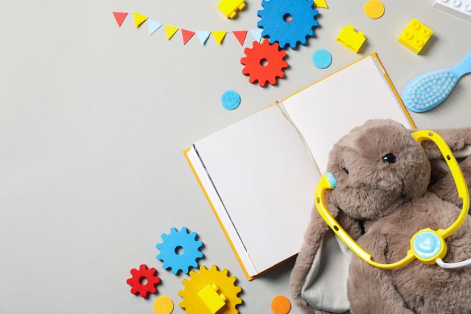 Concept of baby book, space for text