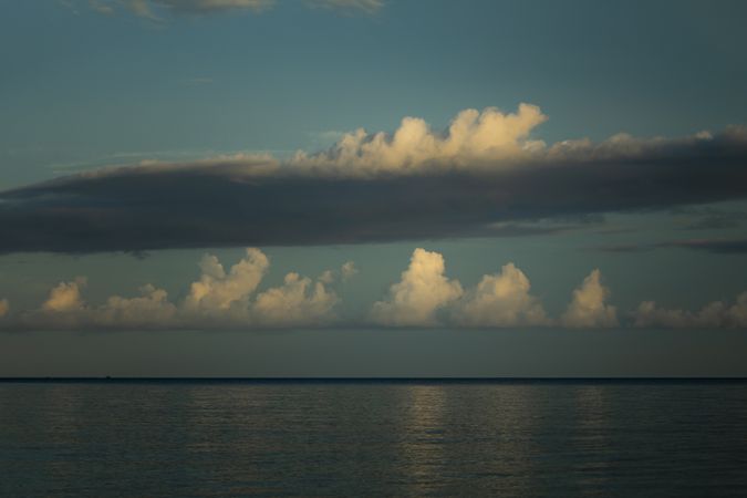 Clouds over the horizon of the Pacific Ocean, near Raja Ampat islands, West Papua, Indonesia