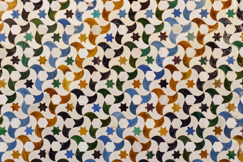 Ceramic walls in the Alhambra of Granada