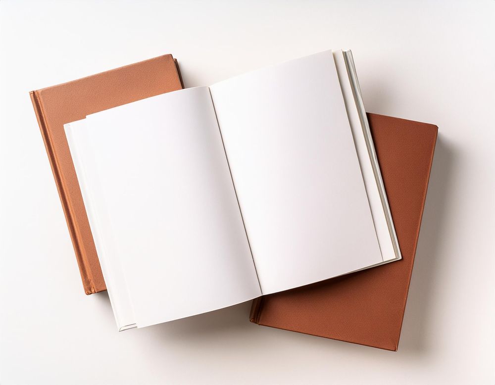 Books on blank background