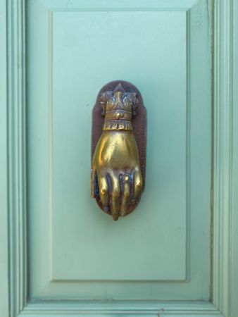 Patmian knocker close up of hand