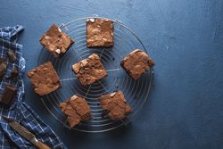 Brownies cake squares on cooling rack
