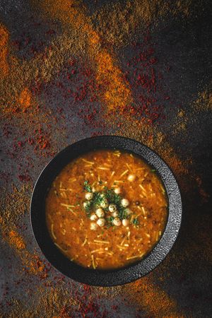 Traditional Harira soup for Ramadan