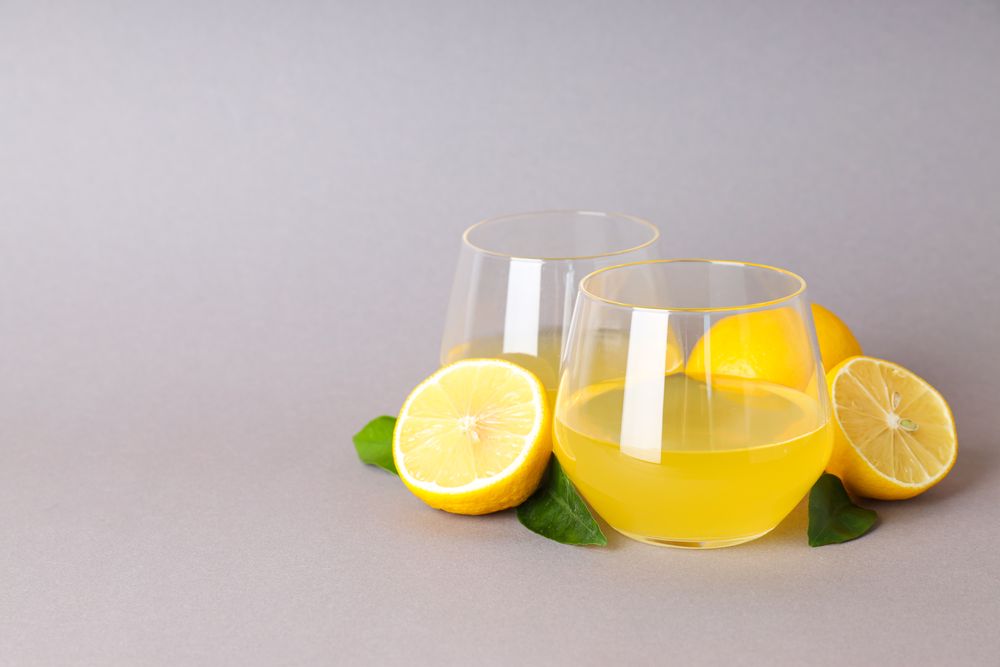 Concept of fresh summer drink - Limoncello cocktail