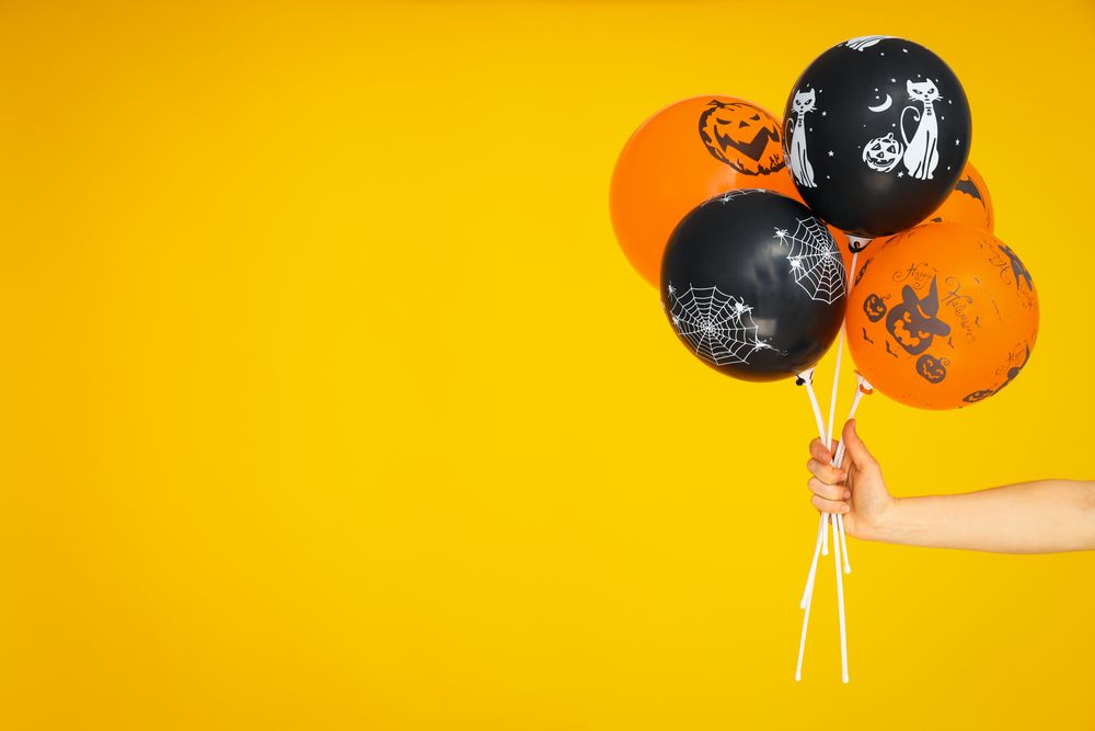Concept of Halloween, Halloween balloon, space for text