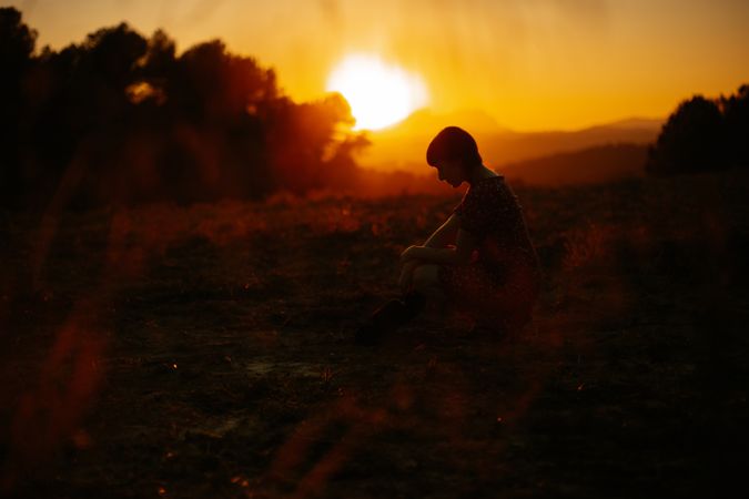 Woman in the middle of nature