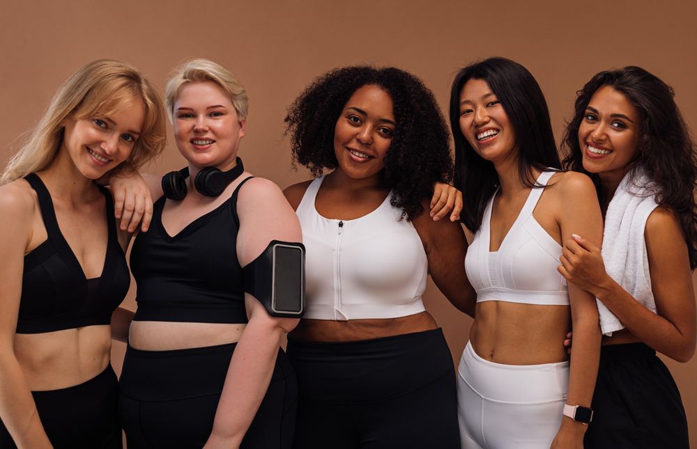 Multi-ethnic group of woman in athletic gear
