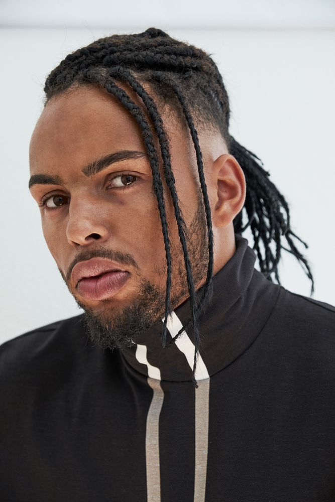 Black male looking at camera
