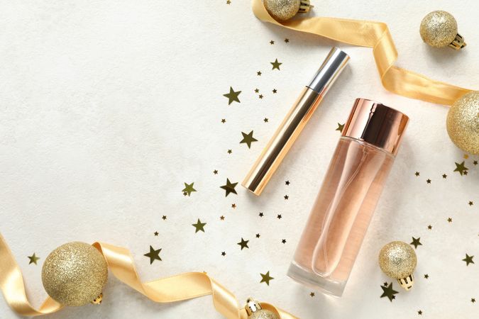 Concept of cosmetics, winter cosmetics, space for text