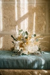 Elegant bouquet on soft cushion