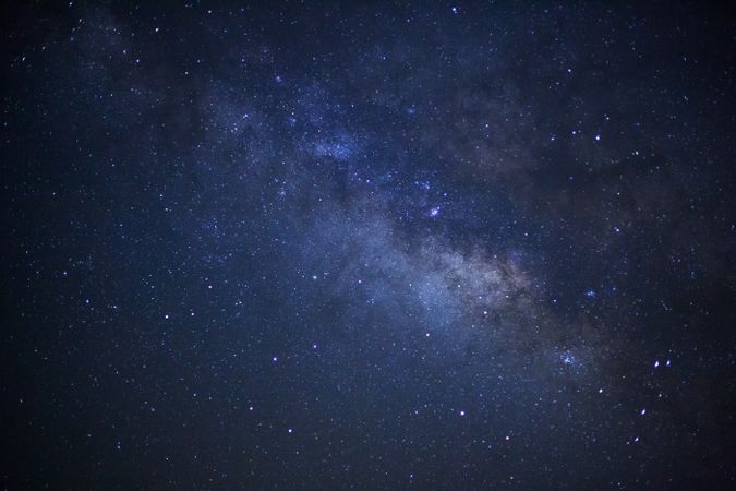 milky way galaxy and space dust in the universe, Long exposure photograph, with grain.