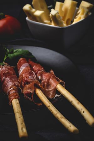 Gressinis with spanish serrano ham