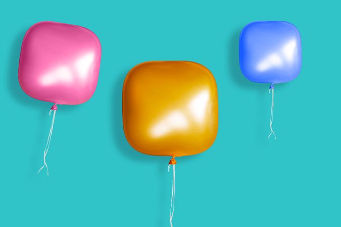 Three square multi-covered balloons