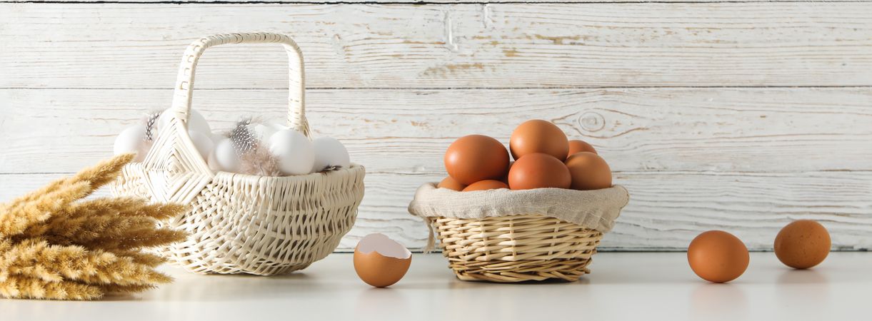 Concept of fresh and natural farm product - eggs