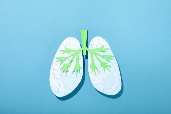 Blue background with lungs