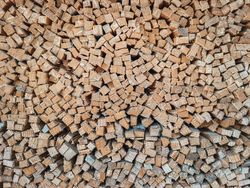 Wood kindling stock pile