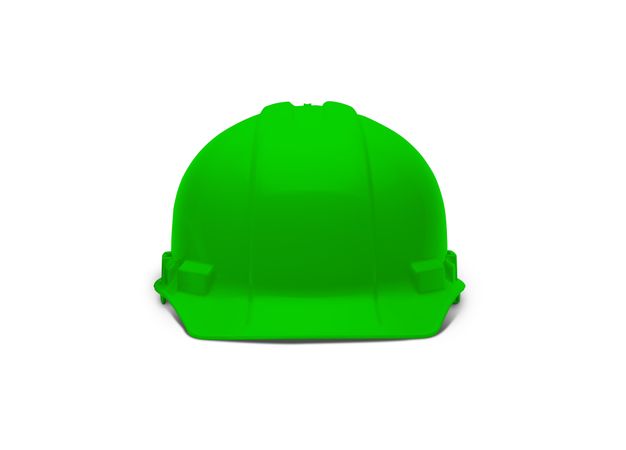 Green Construction Safety Hard Hat Facing Forward Isolated