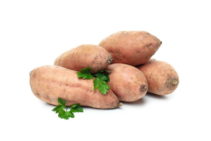 Concept of vegetables, sweet potato, isolated on blank background