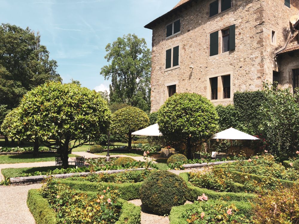 Castle grounds and garden with hedge maze