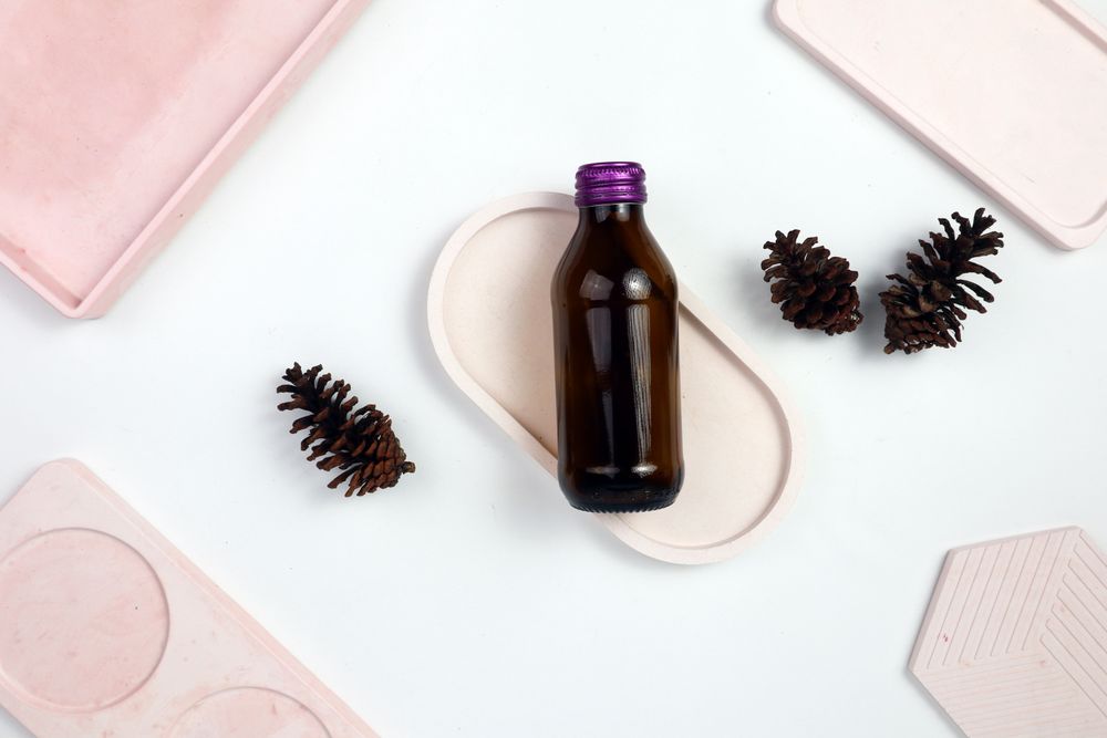 Brown bottle mockup for display your product