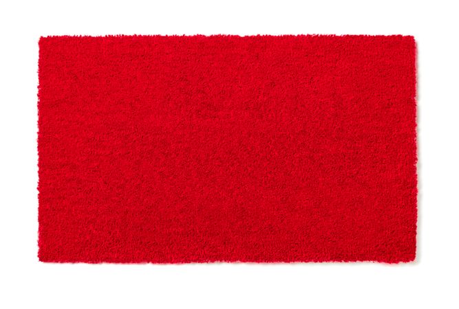 Blank Red Welcome Mat Isolated on Background Ready For Your Own Text