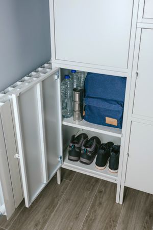 Emergency backpack kept in a closet