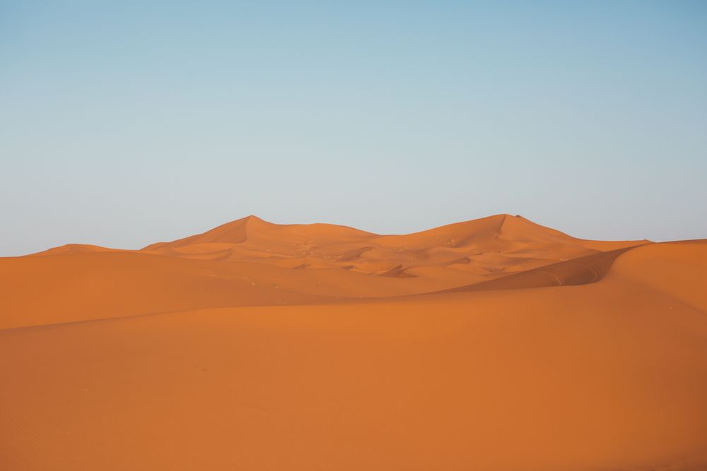 red sandy dune of desert in Morocco