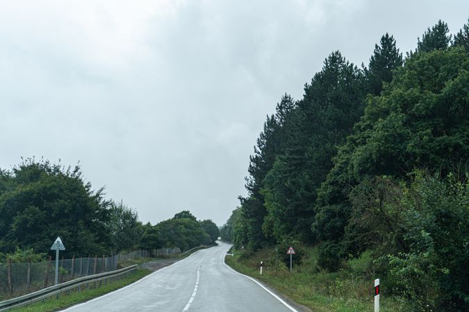 Rural road in the countryside of Georgia