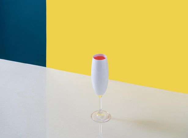 Champagne glass with pink drink