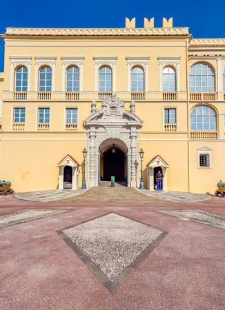 The main entrance to the palace of Monaco