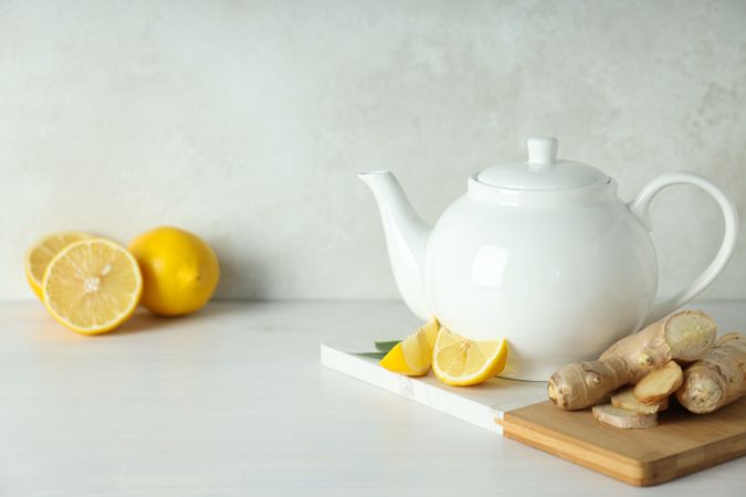 Cold treatment, healthcare concept - tea with ginger