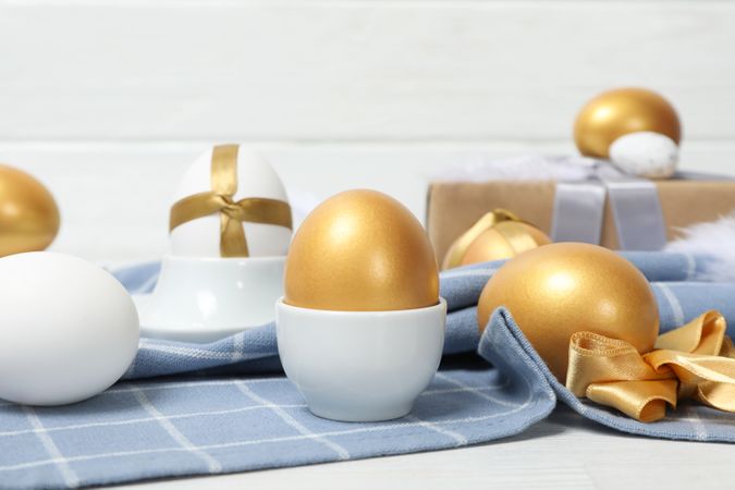 Concept of Richness and prosperity, golden eggs