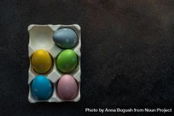 Carton of decorative pastel Easter eggs bYqGmY