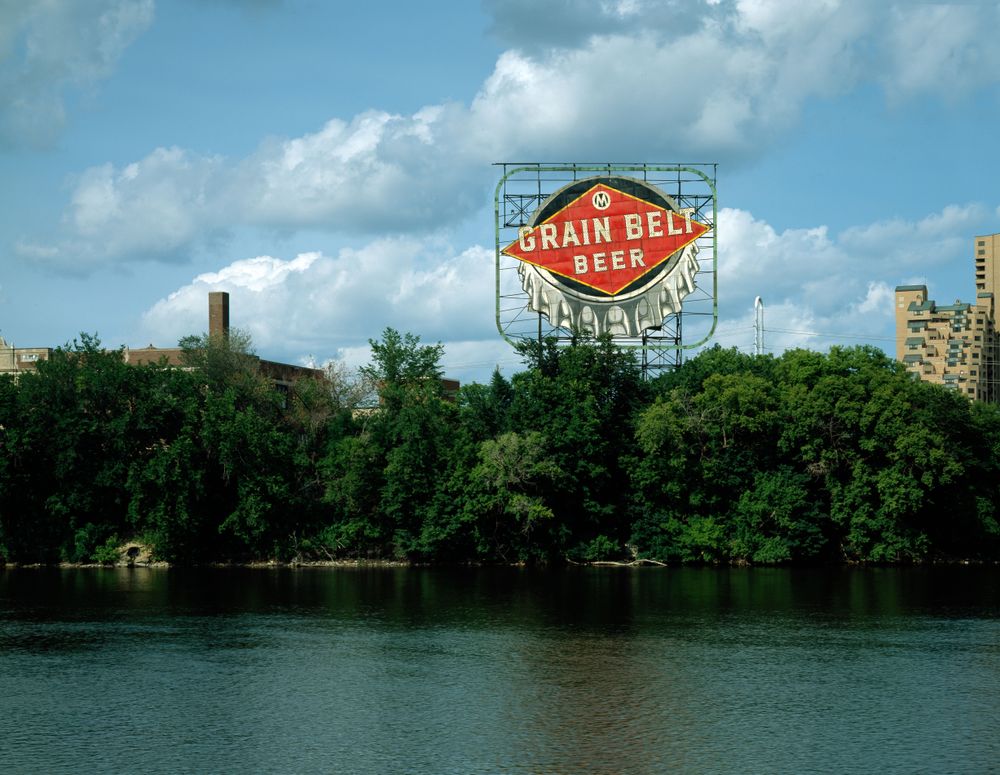 Historic Green Belt Beer sign in Minneapolis, Minnesota