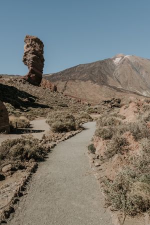 Path to hill in dry land