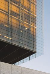 Contrast shadows falling on building in sun