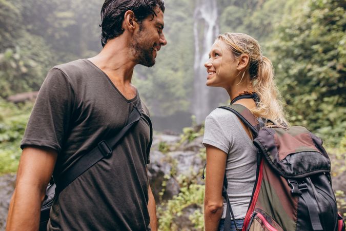 Shot of romantic young couple together on hike