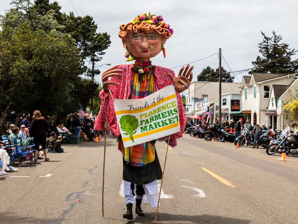 One of many characters at  Rhododendron Floral Parade, Florence, Oregon