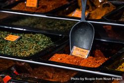 Close up of dried piri piri on spice stall 5qK3jb