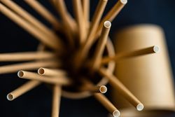 Recycle straws and cups as a eco concept
