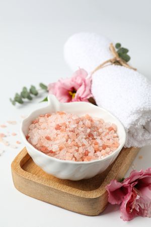 Sea salt, concept of spa and self care