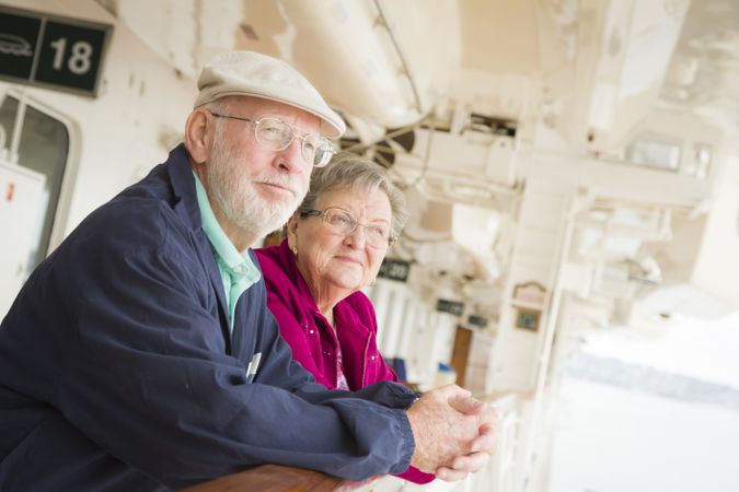 Couple Enjoying The Deck of a Cruise Ship