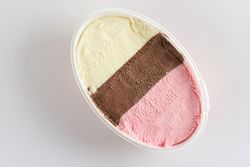 Neapolitan Ice Cream on Oval Bucket.