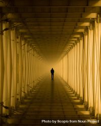 Silhouette of man in hallway 5X89G5