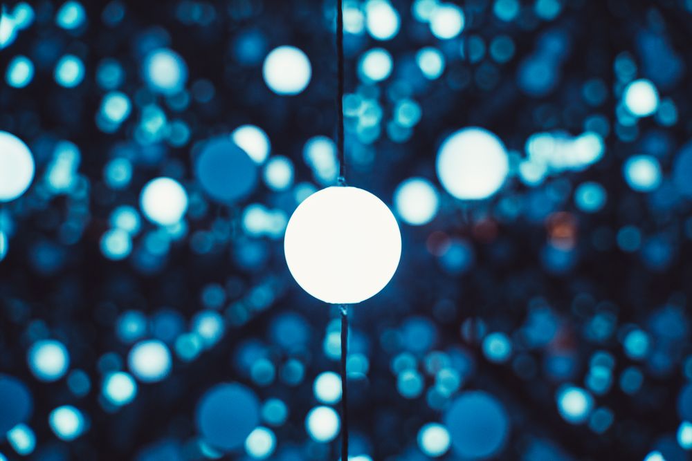 Garlands with blue lights