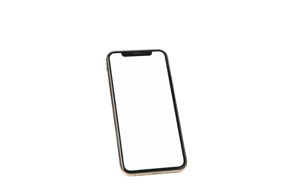 Phone with empty screen isolated on plain background