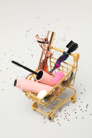 False eyelashes, concept of different makeup accessories