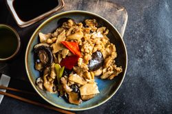 Chinese stir fry served in bowl